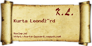 Kurta Leonárd névjegykártya