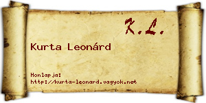 Kurta Leonárd névjegykártya