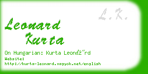 leonard kurta business card